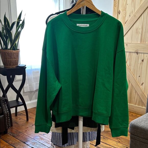 4X Plus size Amazon Essentials Green Crew Neck Sweater Pullover lounge - Picture 1 of 2